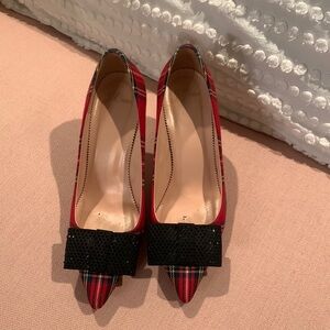 J Crew tartan Christmas heels